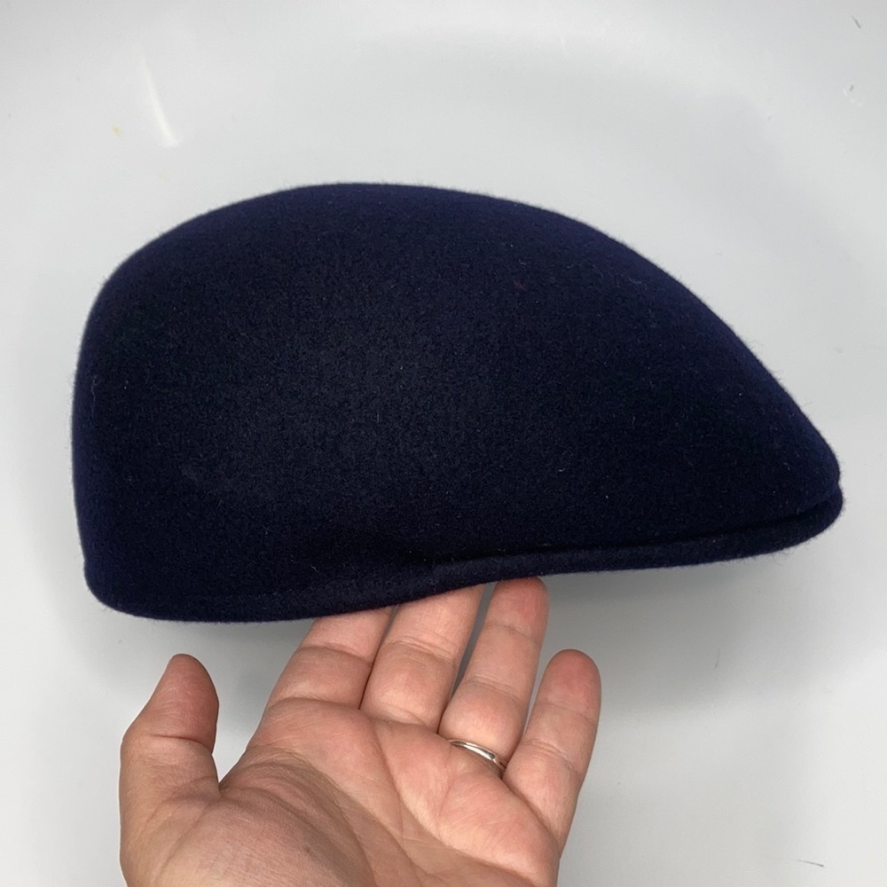 100% wool felt classic hat navy blue made in Czech‎ Republic size large